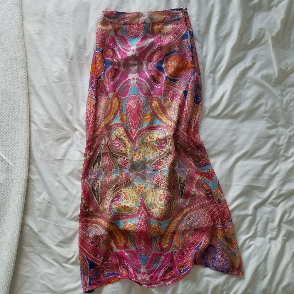 Colorful Paisley Maxi Skirt